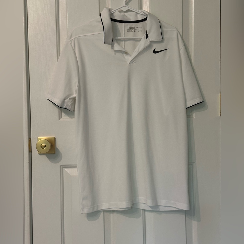 Nike Men's Polo Shirt - White with Black Accents